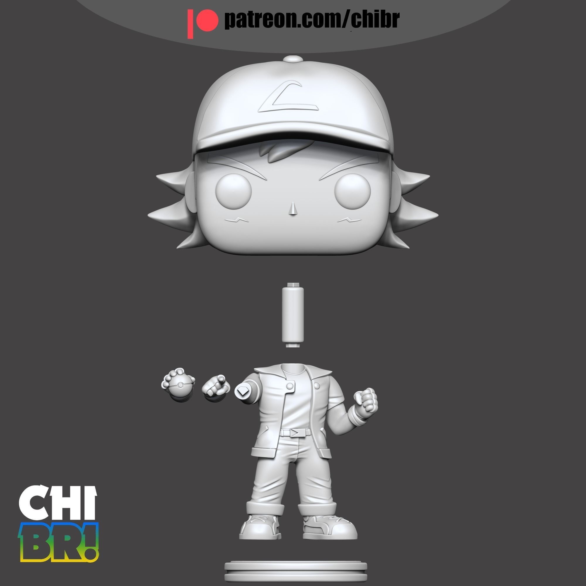 ASH KETCHUM - POKEMON ANIME - FUNKO 3D print model_3