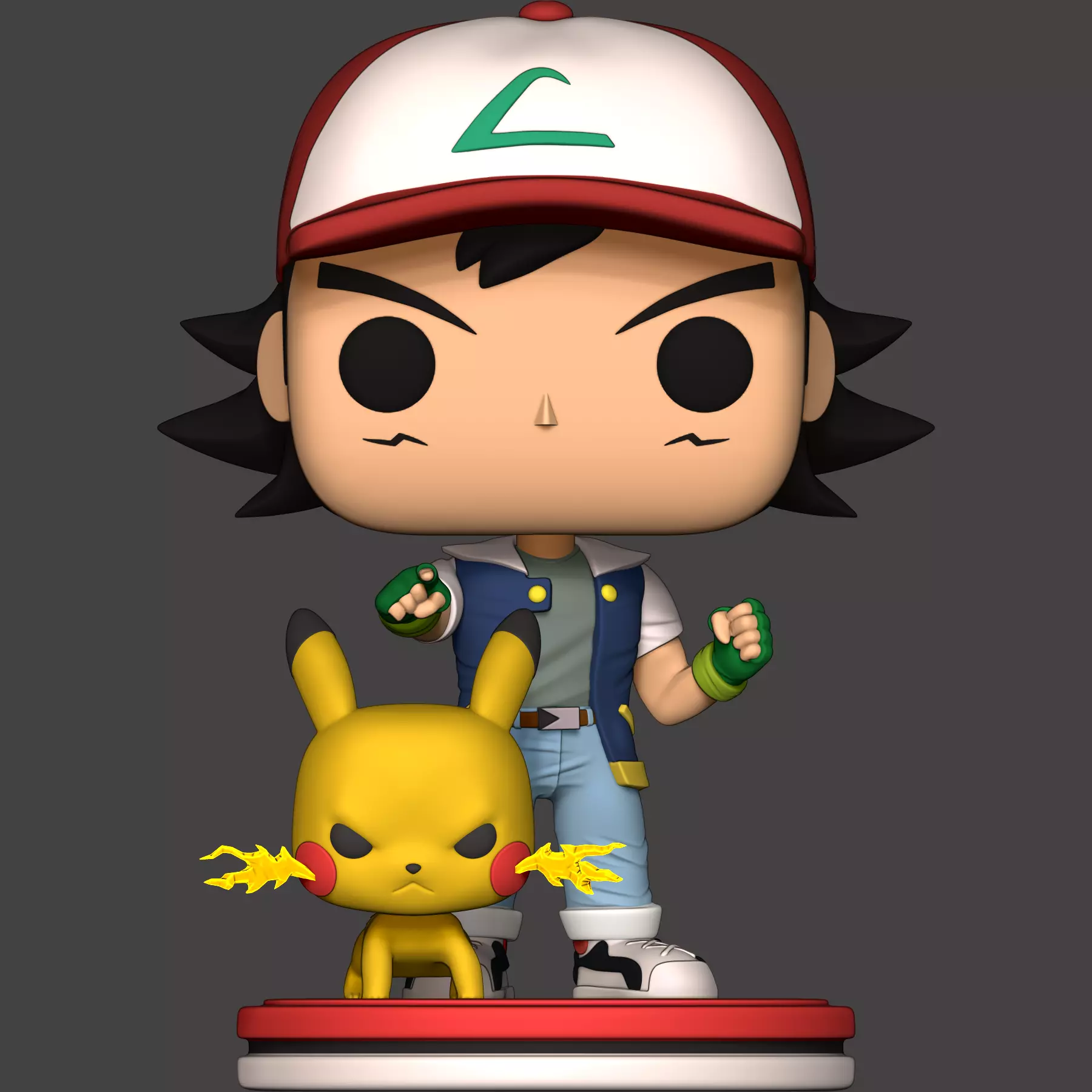 ASH KETCHUM AND PIKACHU - POKEMON - FUNKO 3D print model_0