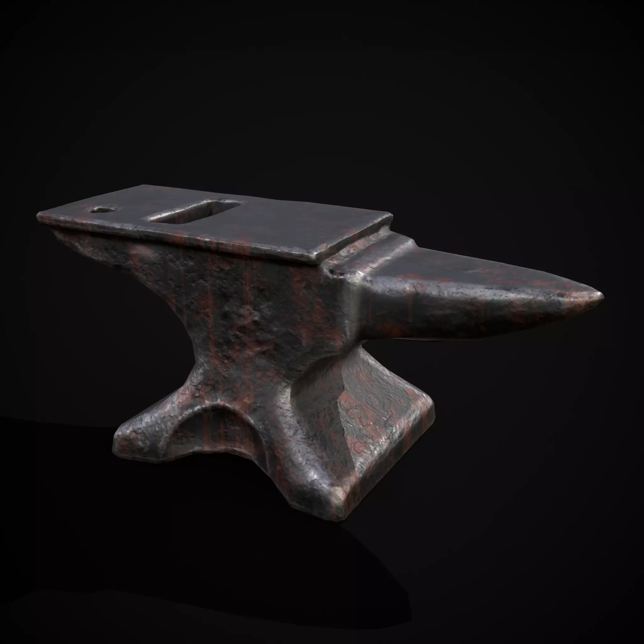 Classic Iron Anvil  Low-poly 3D model_0