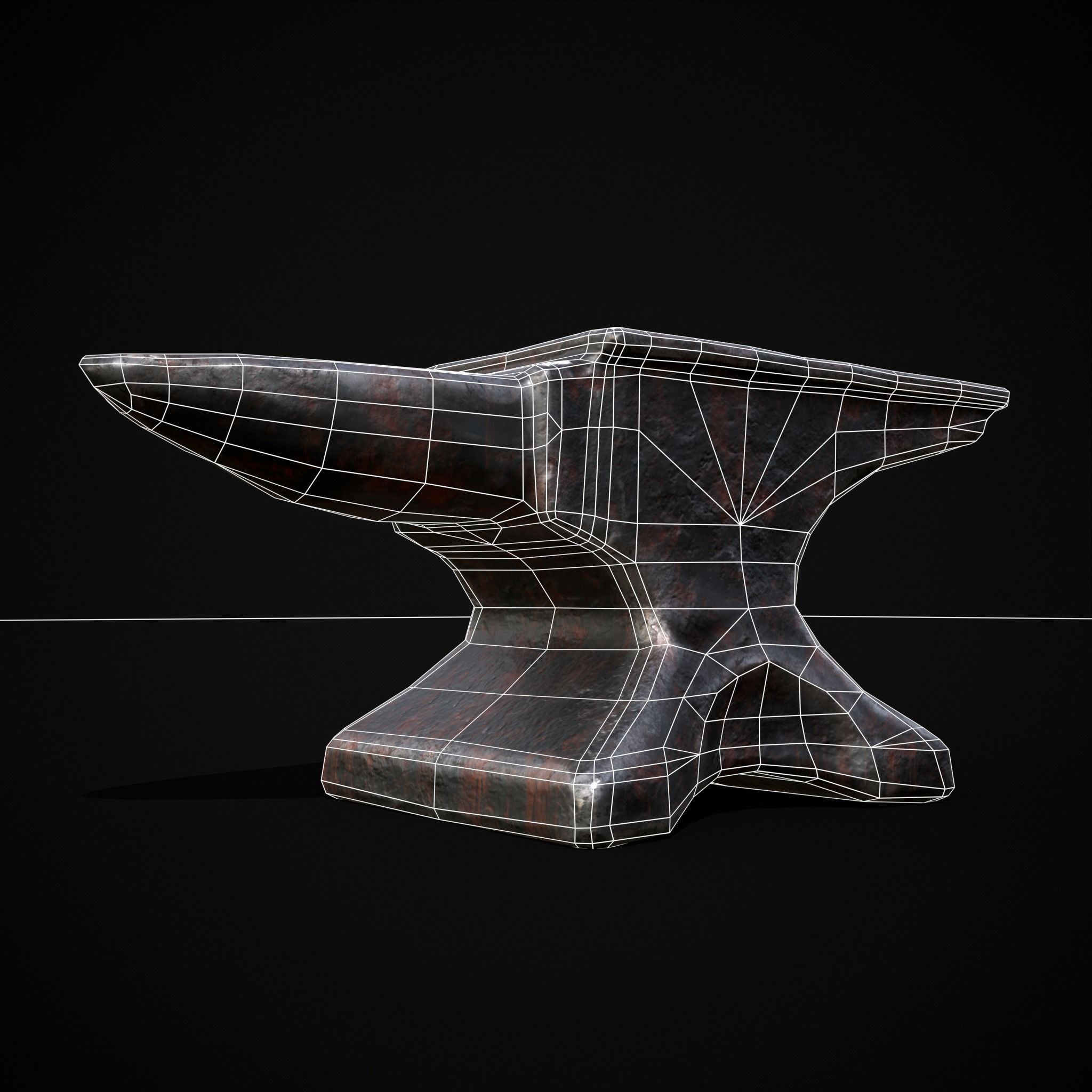Classic Iron Anvil  Low-poly 3D model_10