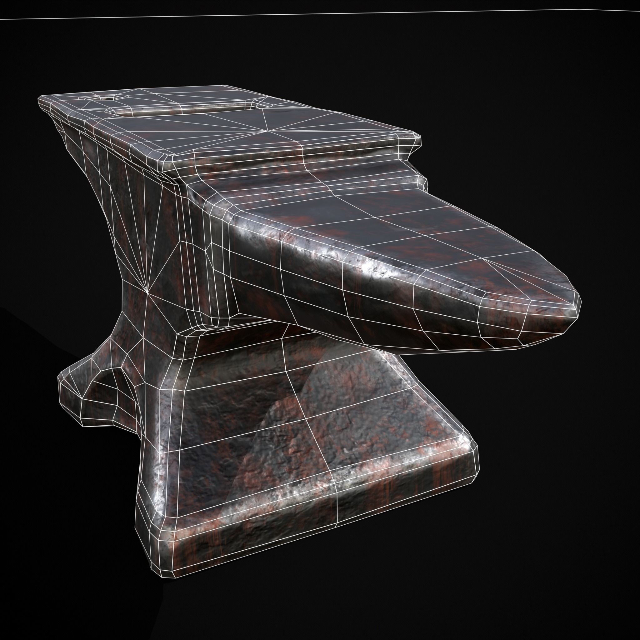 Classic Iron Anvil  Low-poly 3D model_14