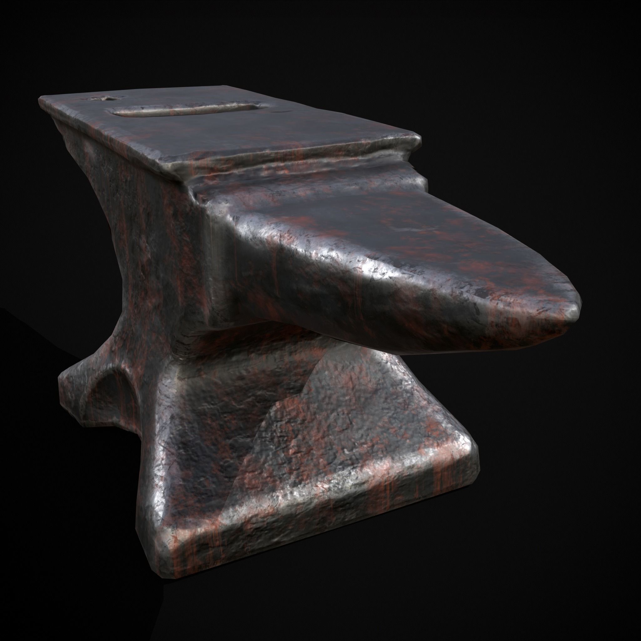 Classic Iron Anvil  Low-poly 3D model_13