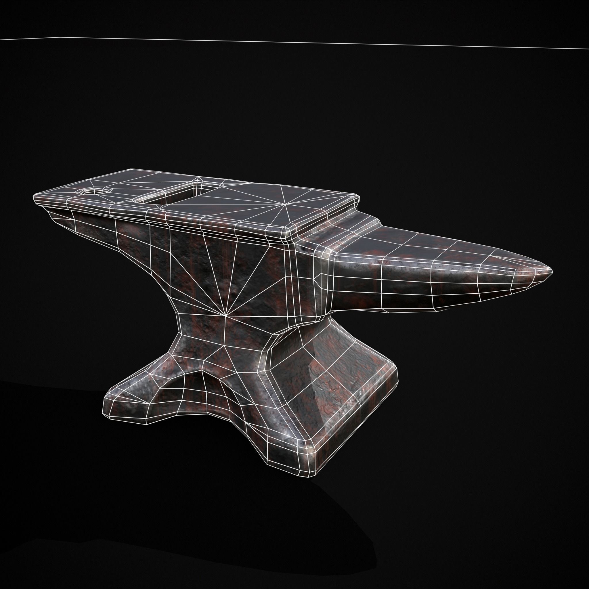 Classic Iron Anvil  Low-poly 3D model_2