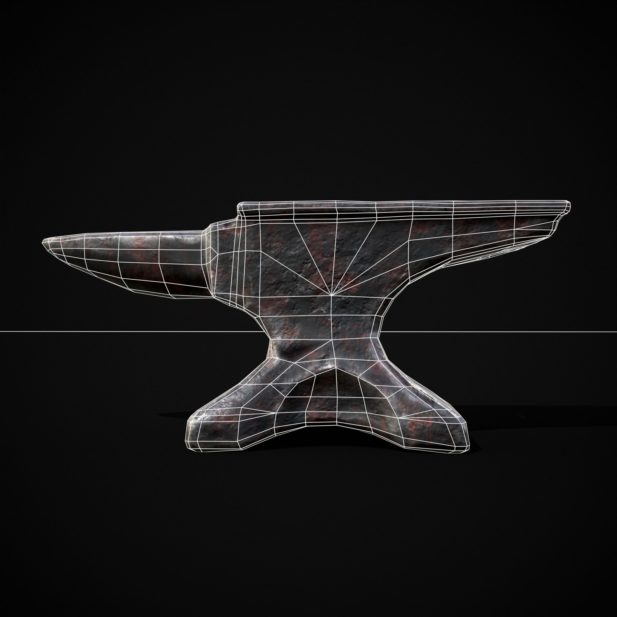 Classic Iron Anvil  Low-poly 3D model_16