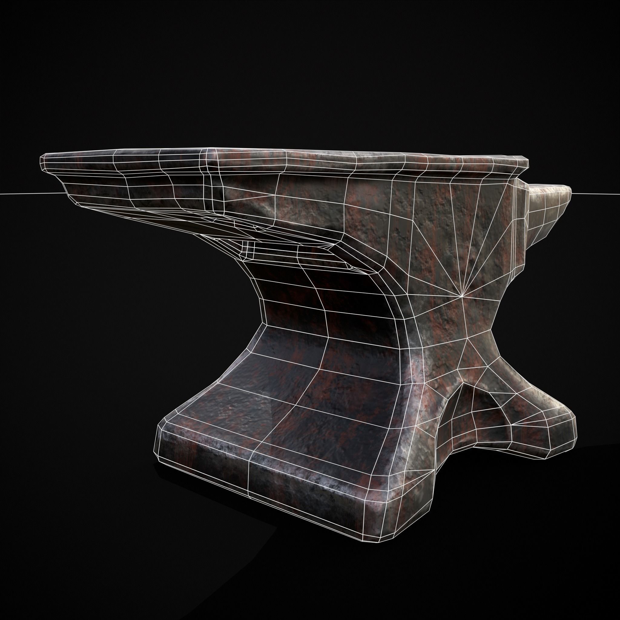 Classic Iron Anvil  Low-poly 3D model_4