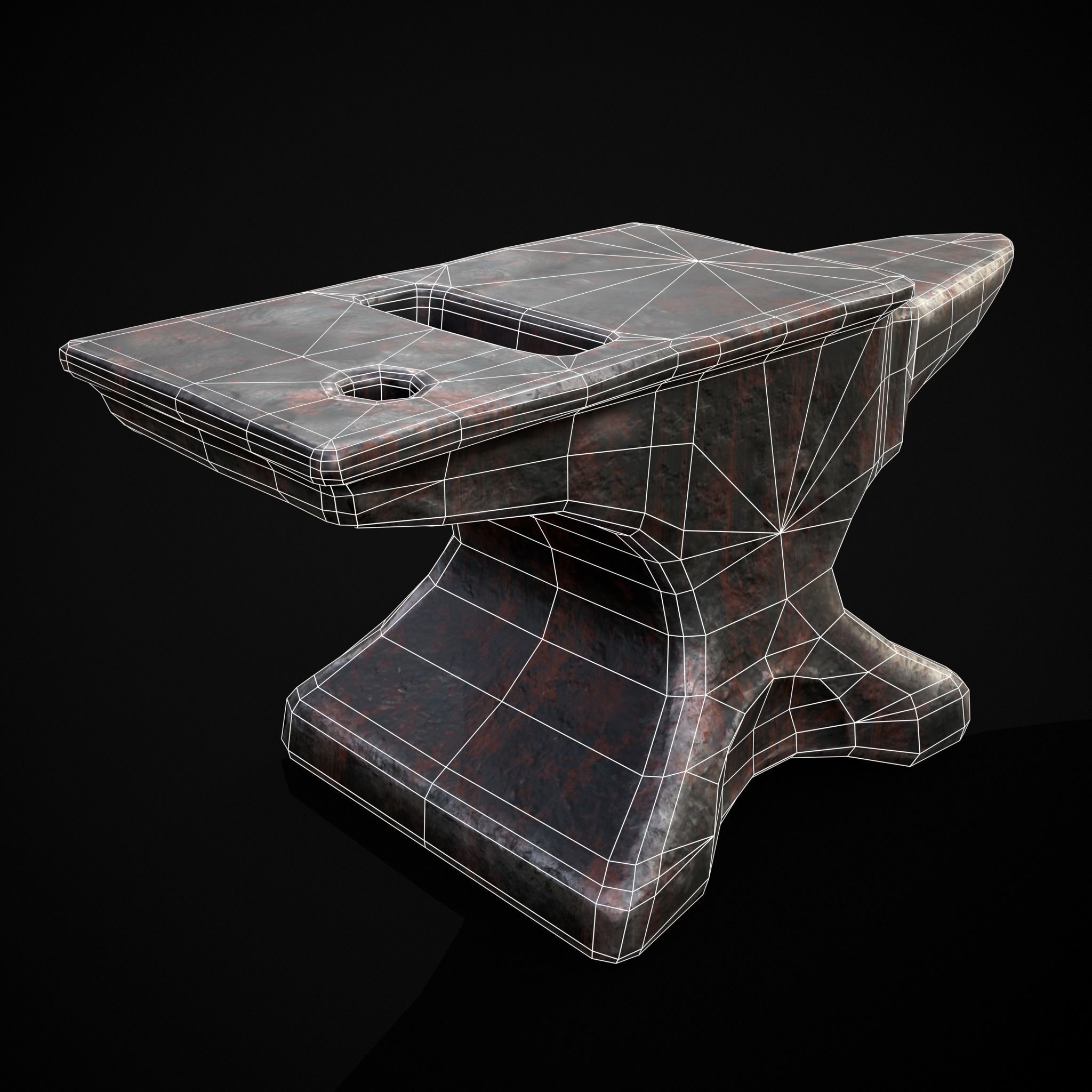 Classic Iron Anvil  Low-poly 3D model_12