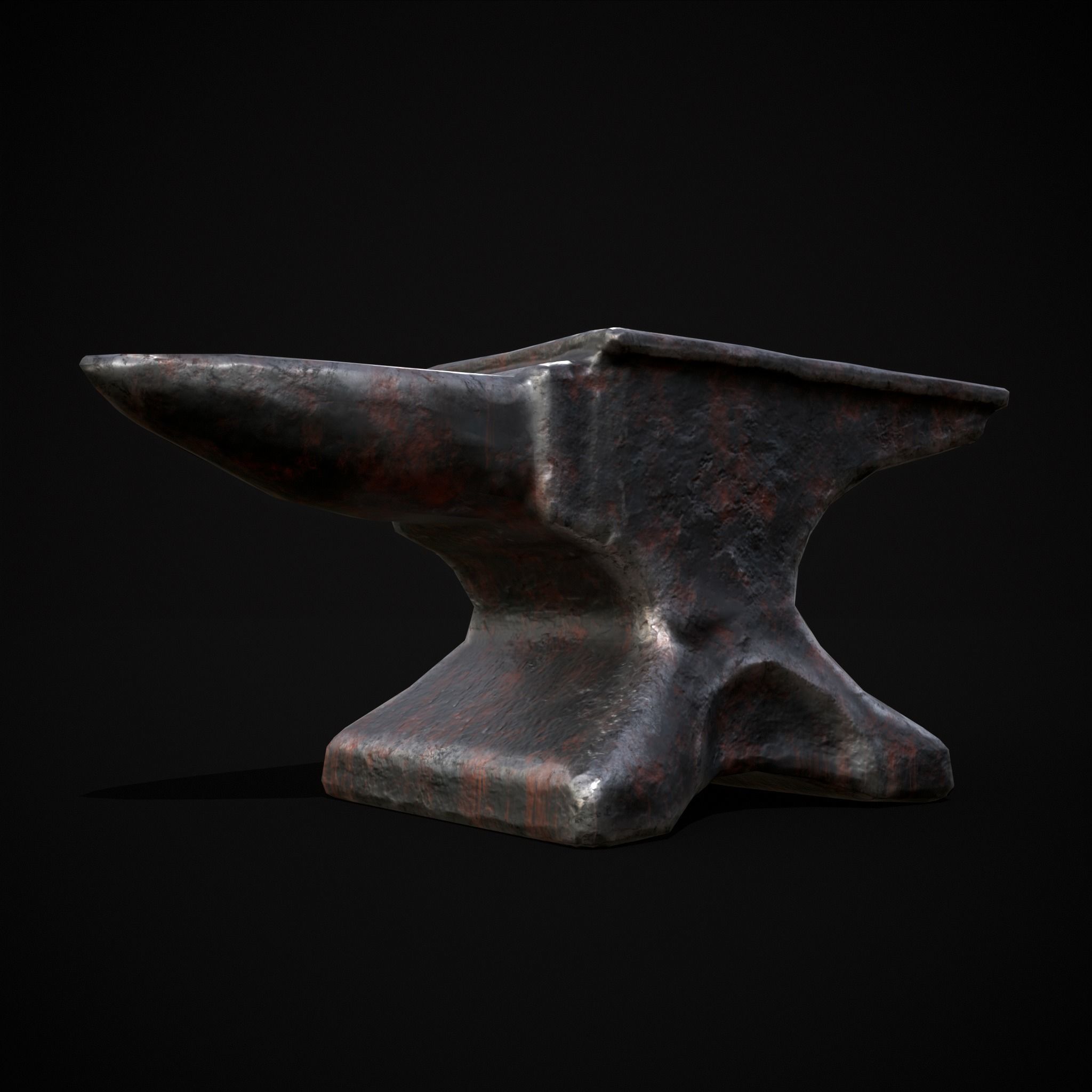 Classic Iron Anvil  Low-poly 3D model_9