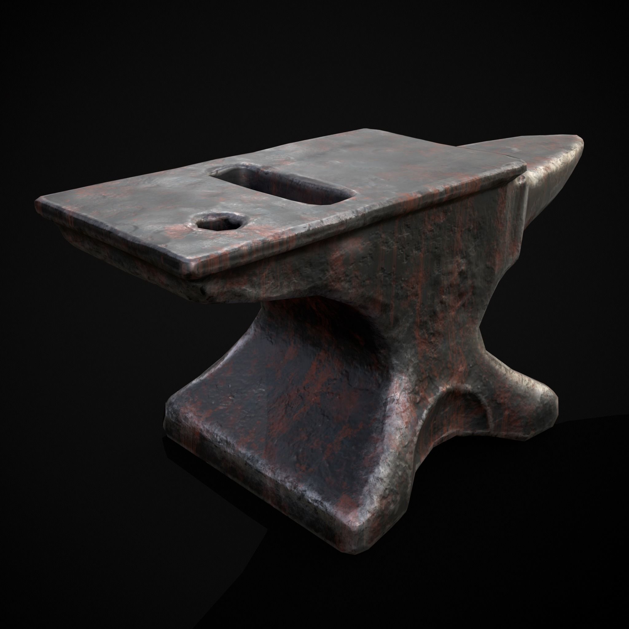 Classic Iron Anvil  Low-poly 3D model_11