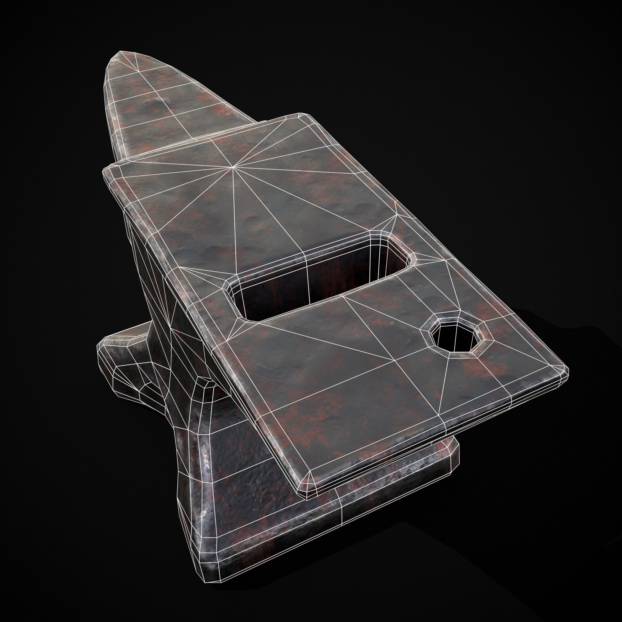 Classic Iron Anvil  Low-poly 3D model_6