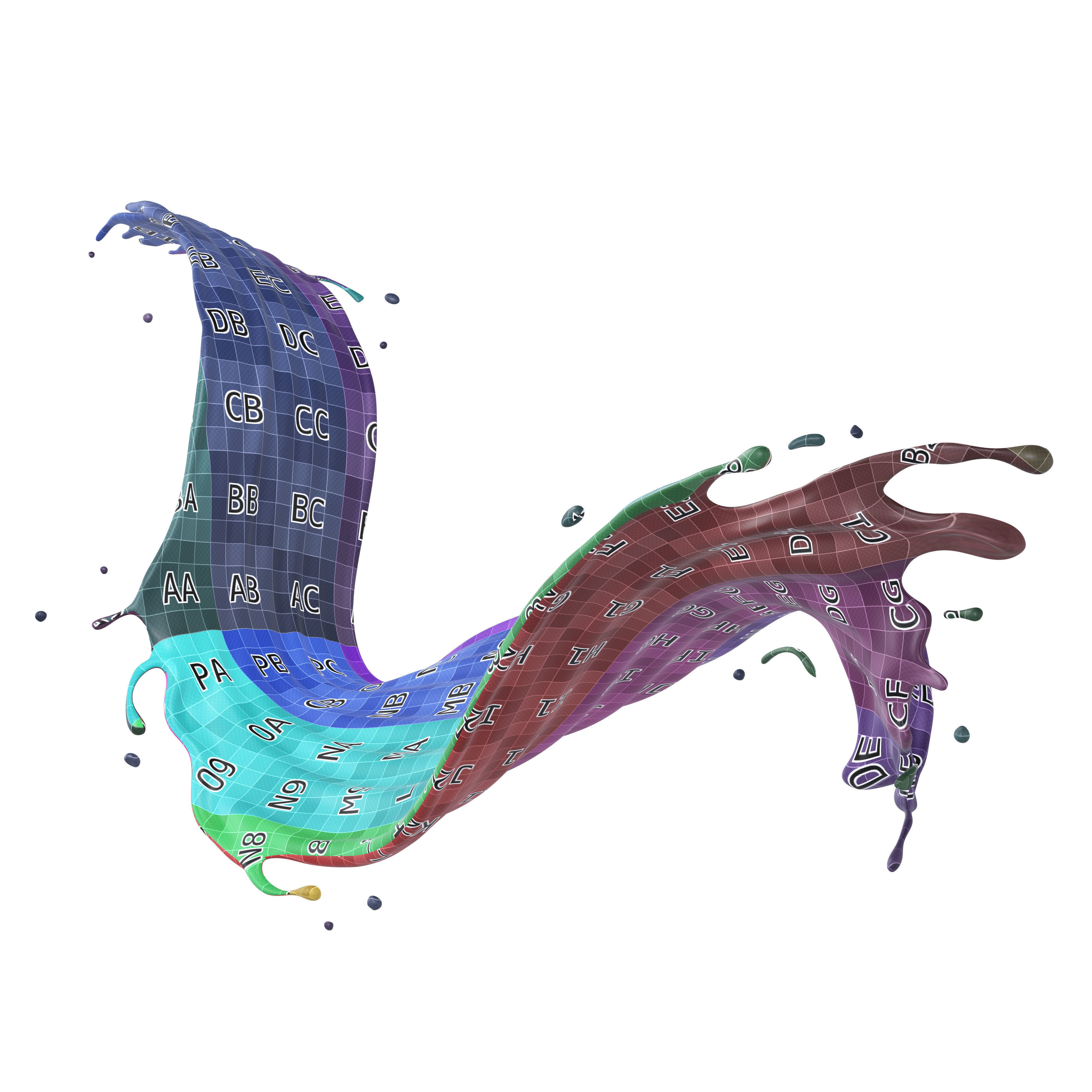 Milk Splash liquid 01 3D model_7