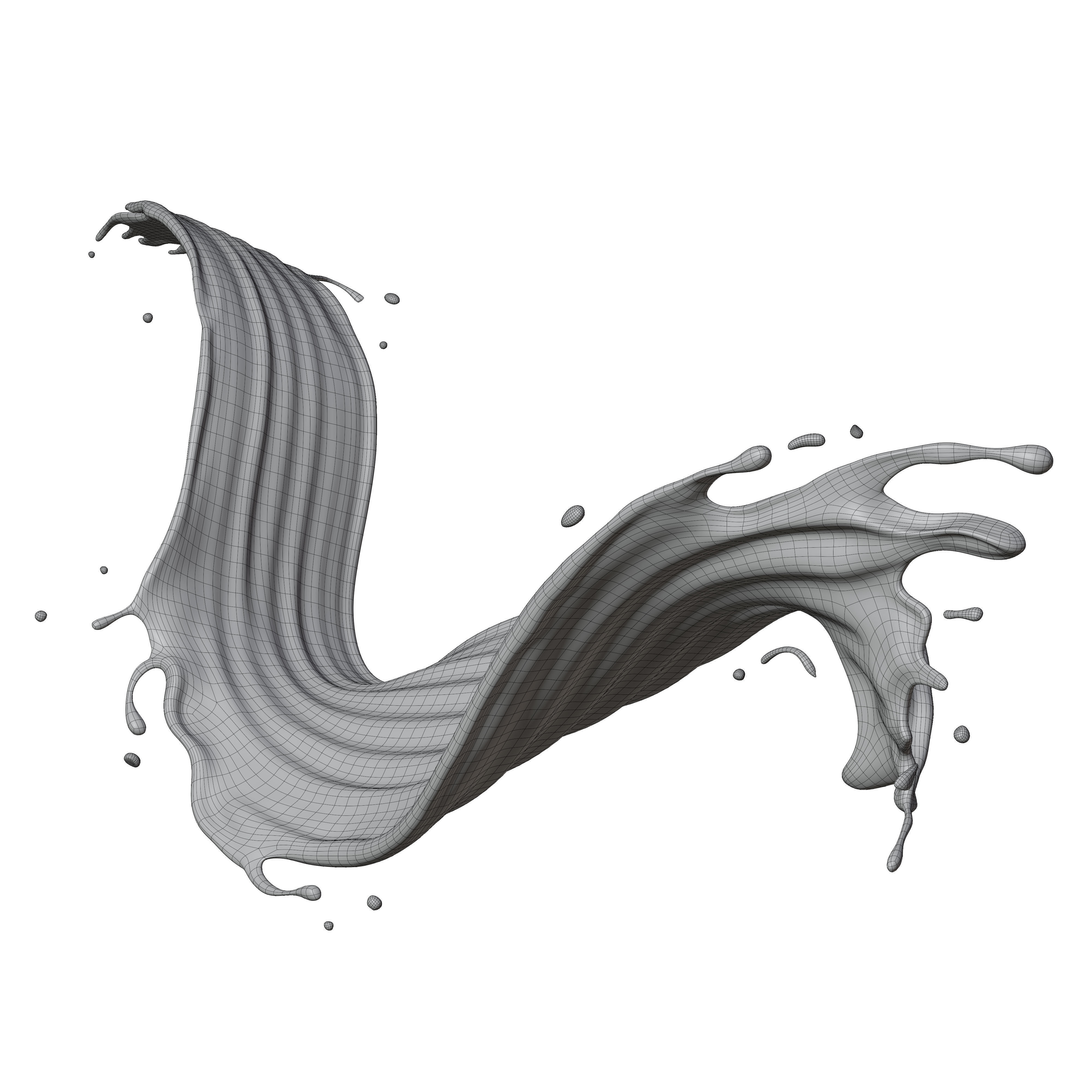 Milk Splash liquid 01 3D model_5