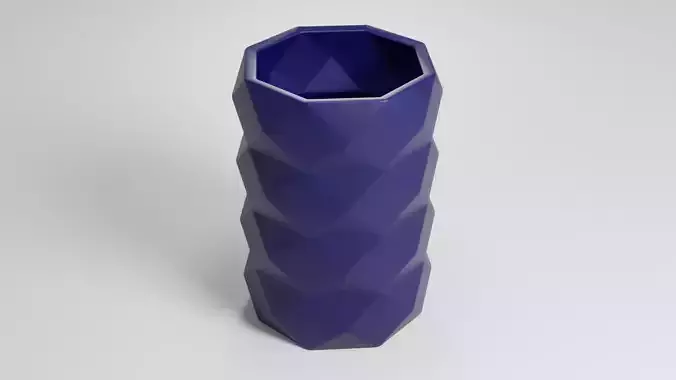 Pen Pencil Holder geometric dark blue 3D print model