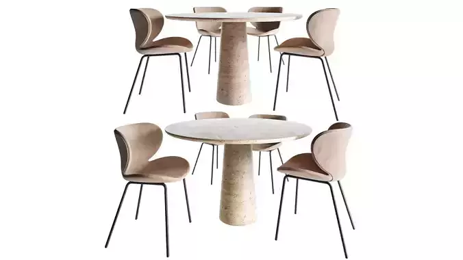 Cellini round dining table and Hamilton chair