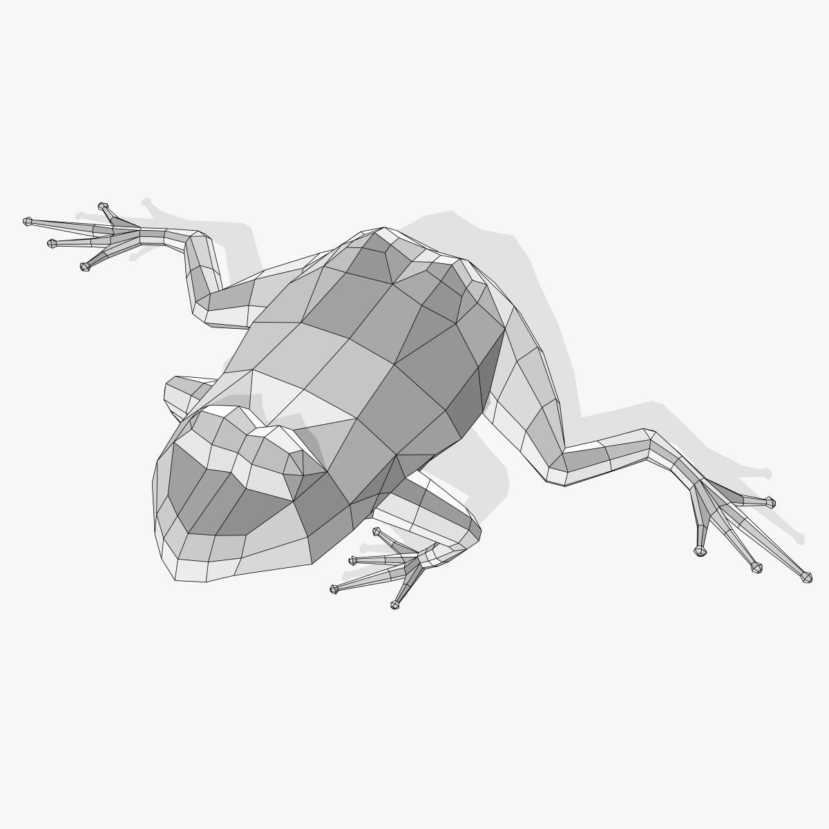 cascades frog Low-poly 3D model_5