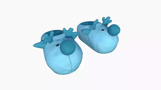 Slippers F07 Blue Reindeer - Costume Character Design