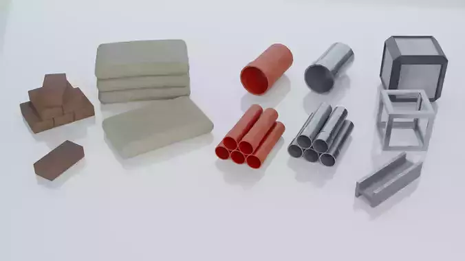 Resources Pack - Construction Low-poly 3D model