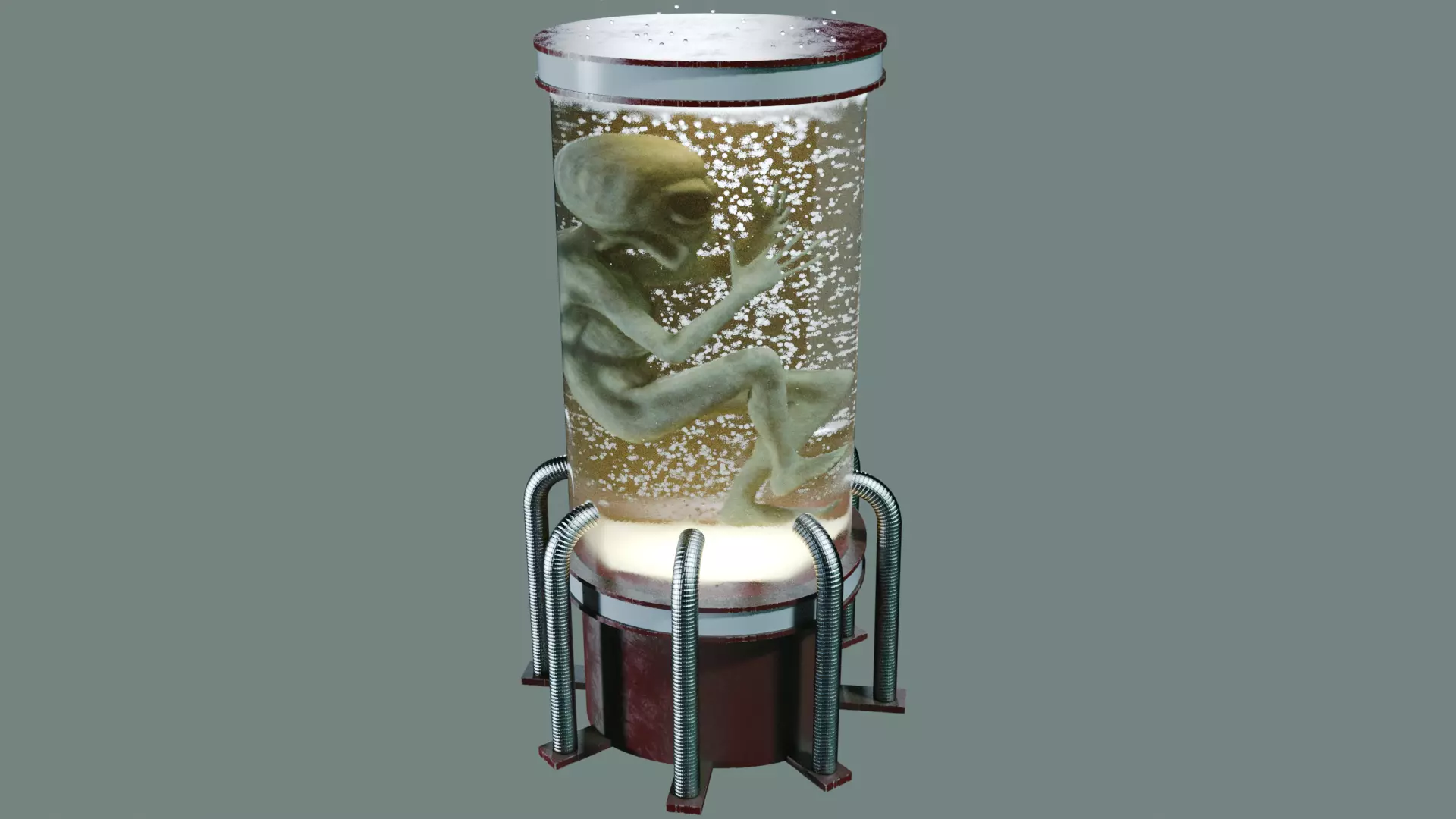 Alien Incubator with Bubbles Rising 3D model