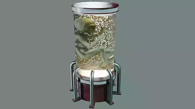 Alien Incubator with Bubbles Rising 3D model