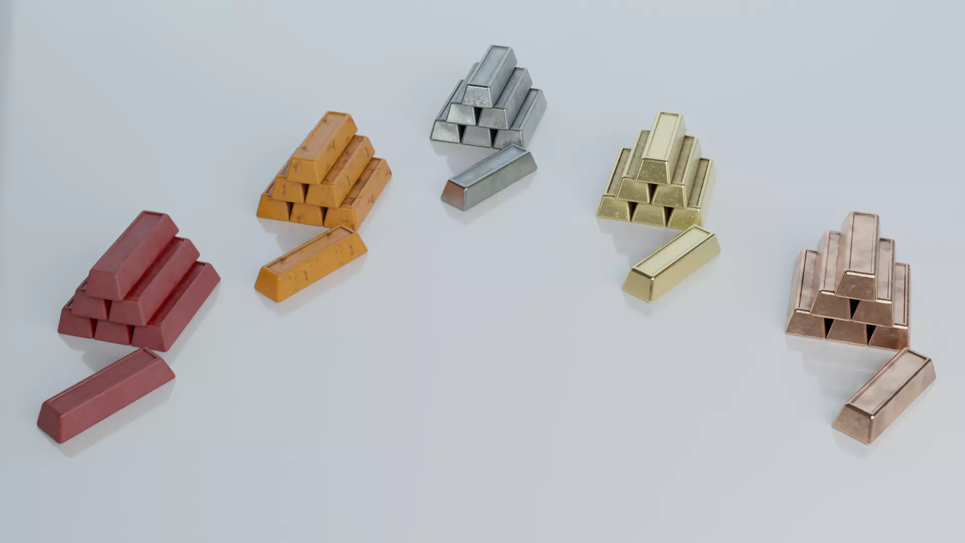 Resources Pack - Ingots Low-poly 3D model_0