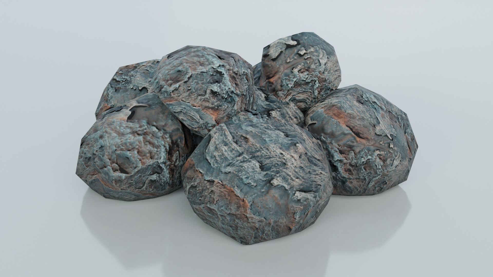 Resources Pack - Ores Low-poly 3D model_7