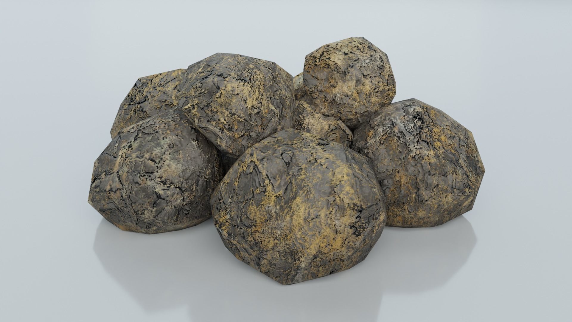 Resources Pack - Ores Low-poly 3D model_9
