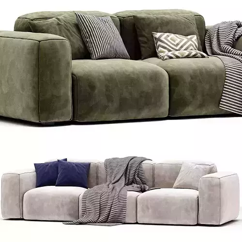 Beige Microfiber Modern Sofa by litfad