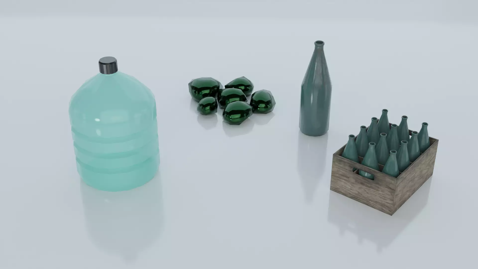 Resources Pack - Bottles and Glas Low-poly 3D model_0