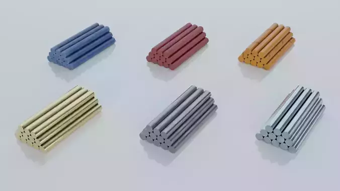 Resources Pack - Rods Low-poly 3D model