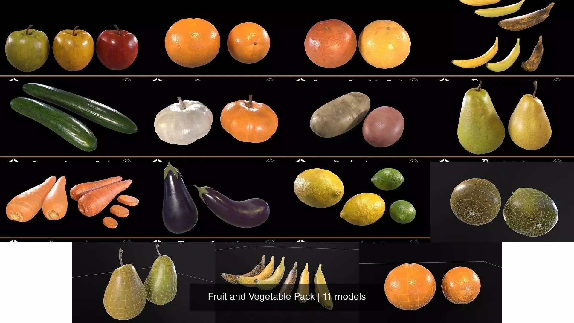 Fruit and Vegetable Pack 3D Model Collection_12