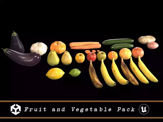 Fruit and Vegetable Pack 3D Model Collection