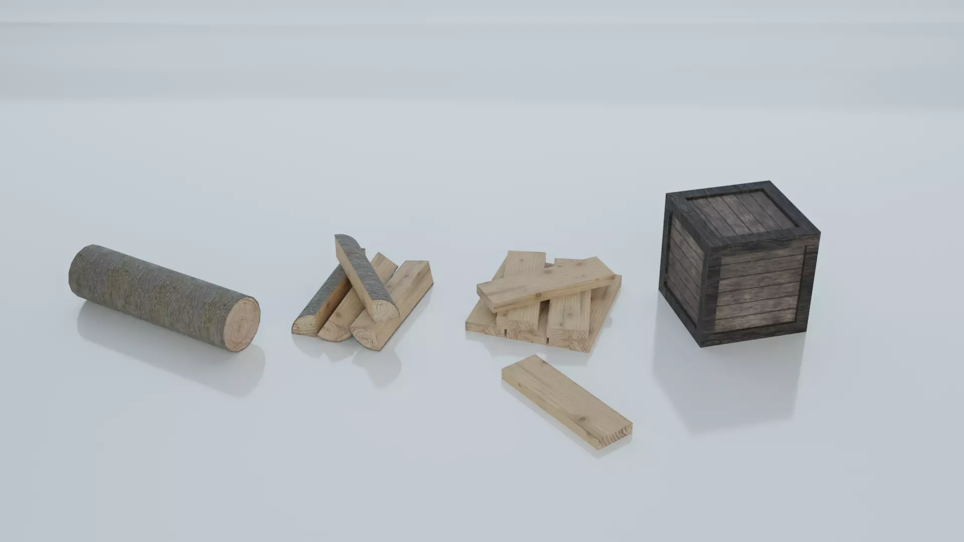 Resources Pack - Wood Low-poly 3D model_0