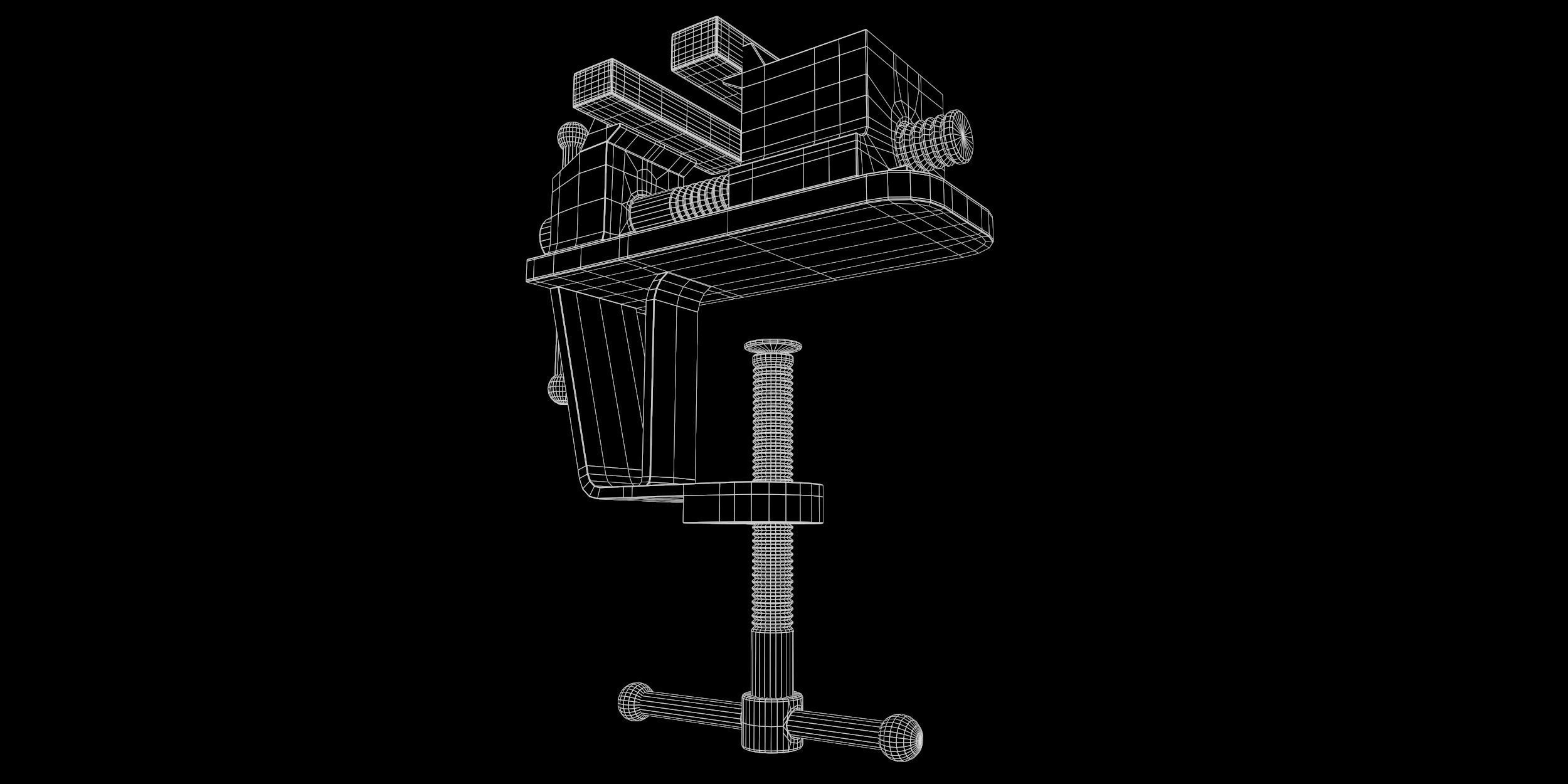 Worn Vice Low-poly 3D model_9