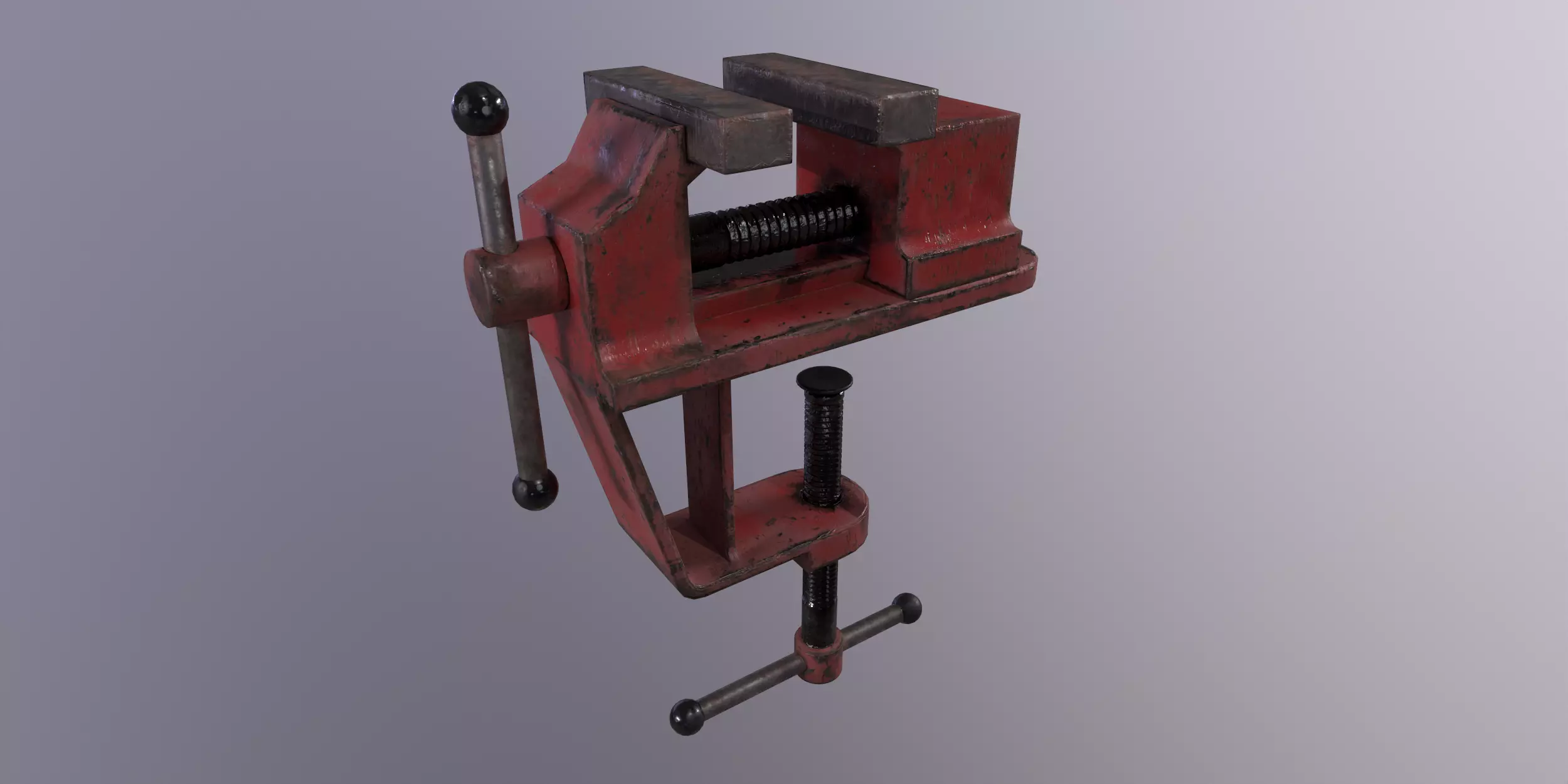 Worn Vice Low-poly 3D model_0