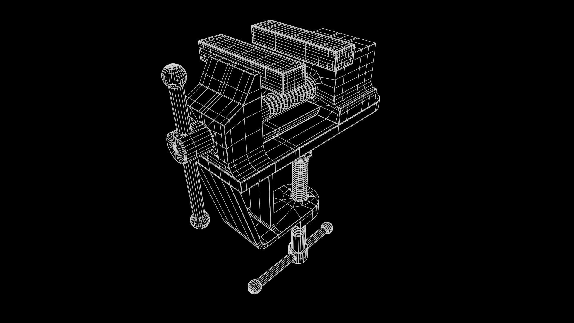 Worn Vice Low-poly 3D model_5