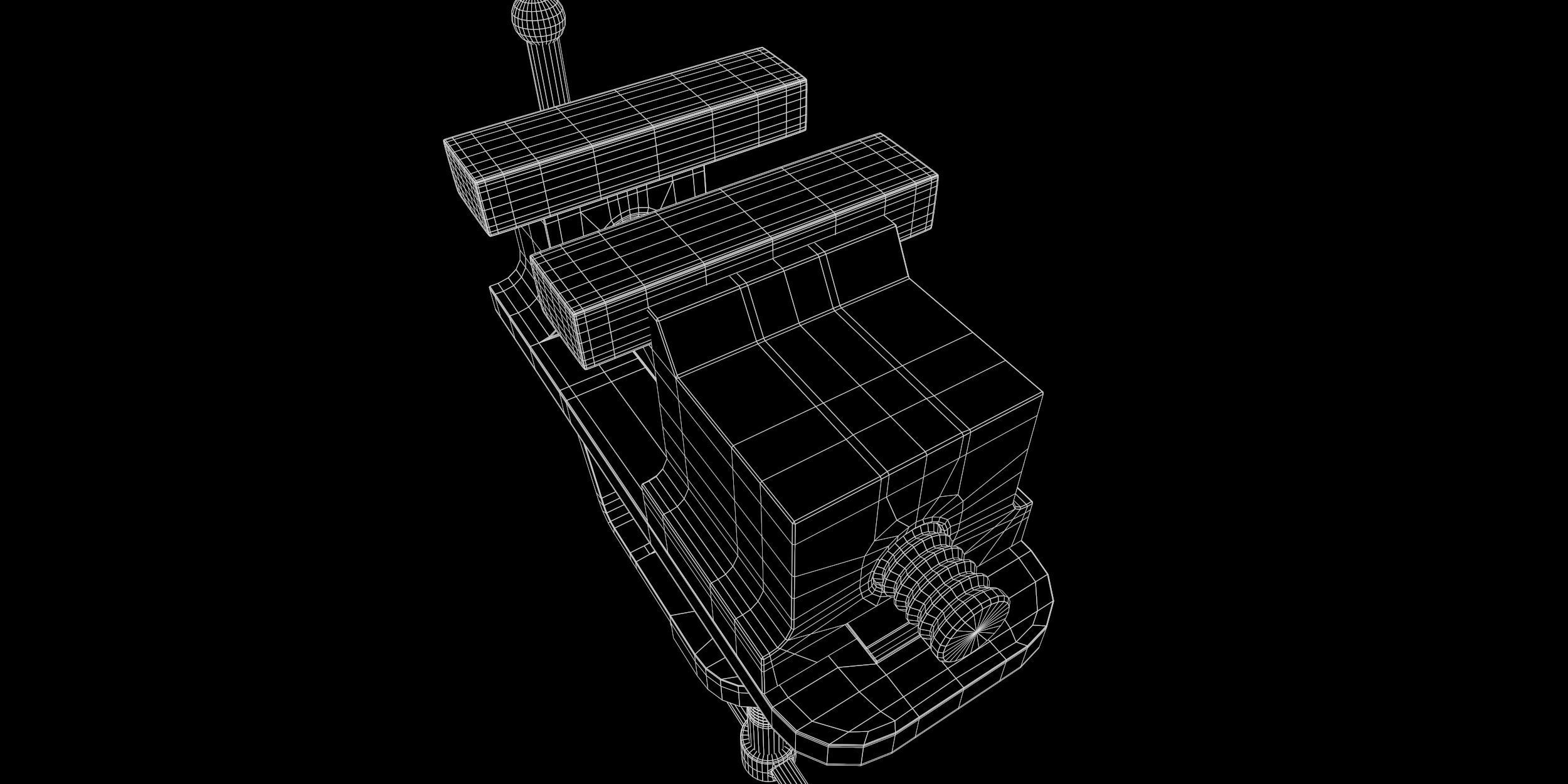 Worn Vice Low-poly 3D model_7