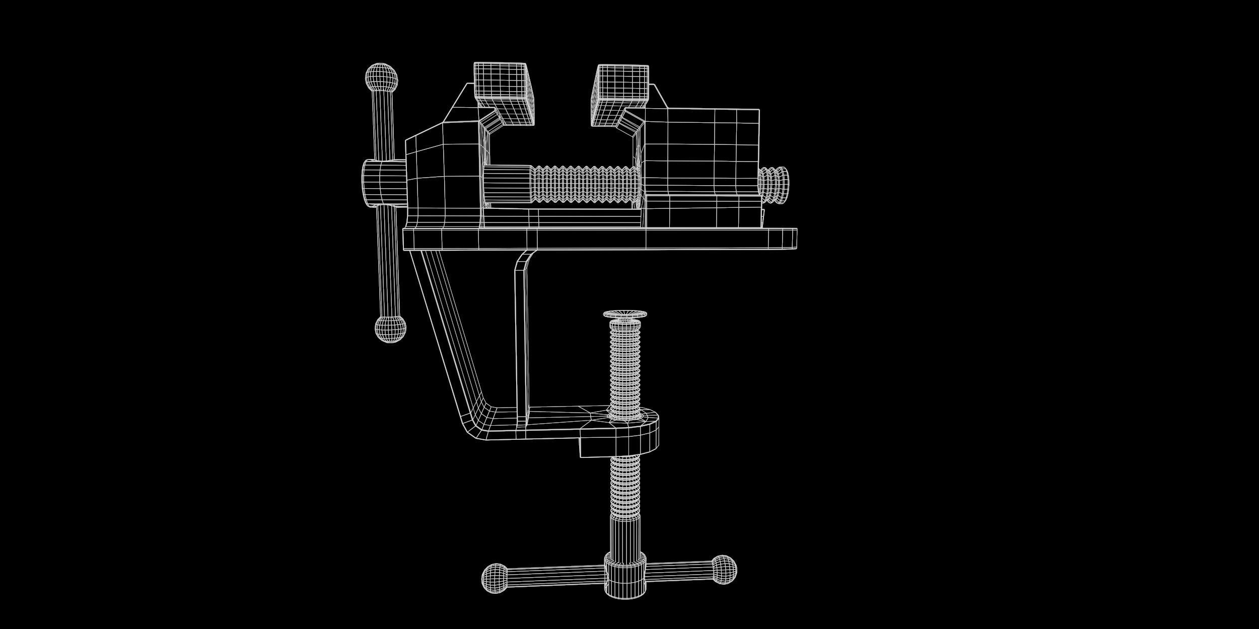 Worn Vice Low-poly 3D model_8