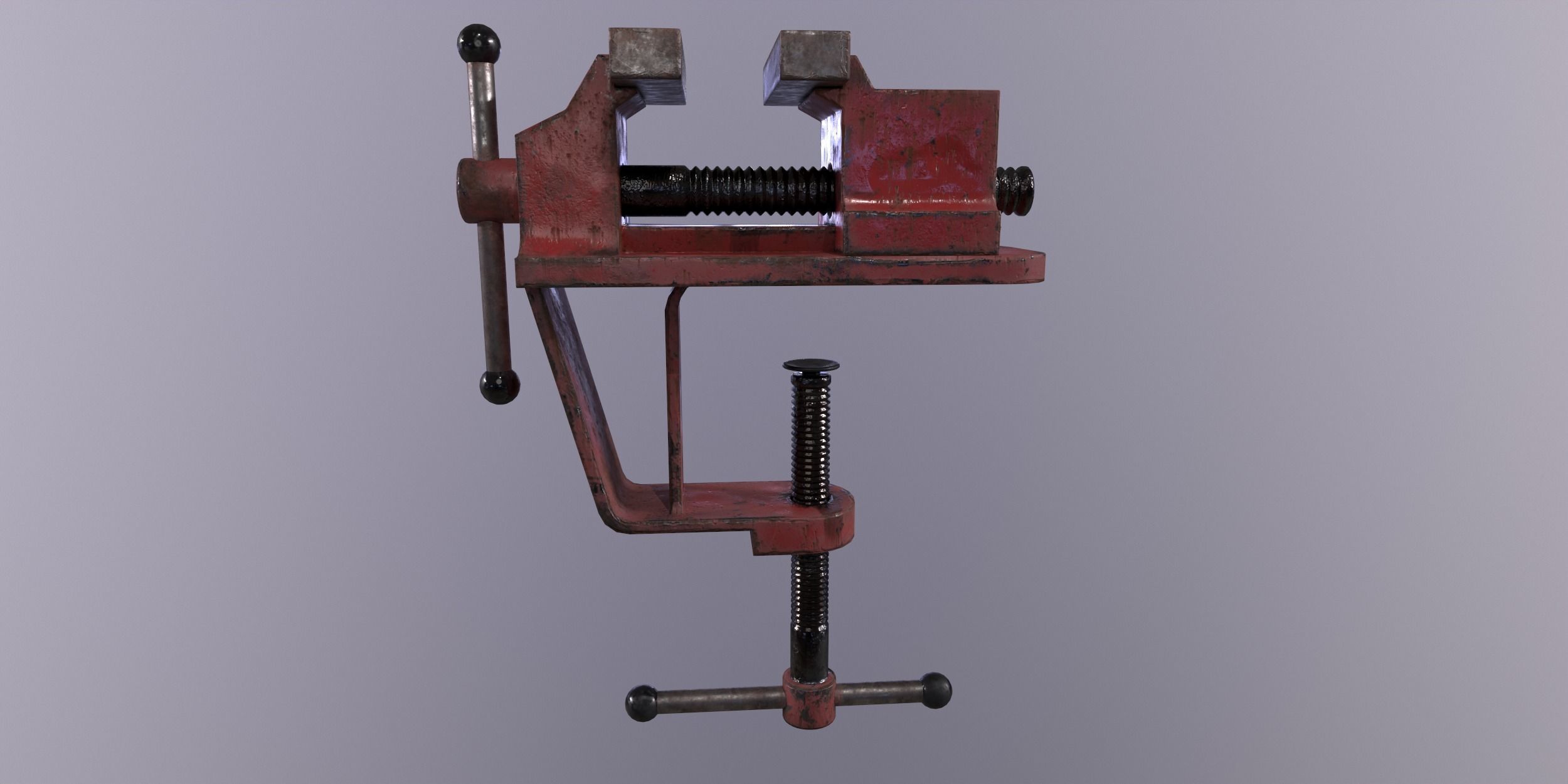Worn Vice Low-poly 3D model_1