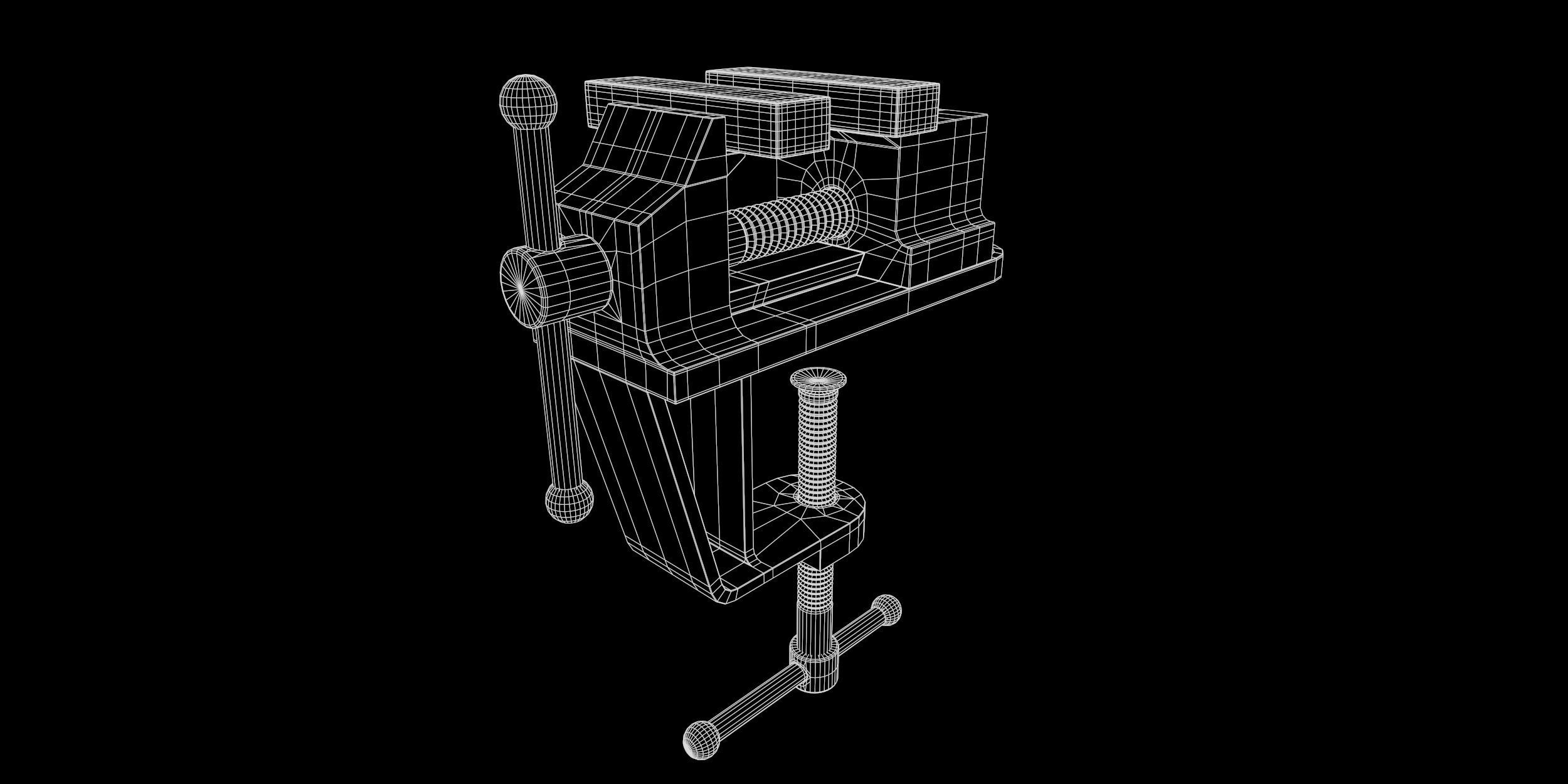 Worn Vice Low-poly 3D model_6