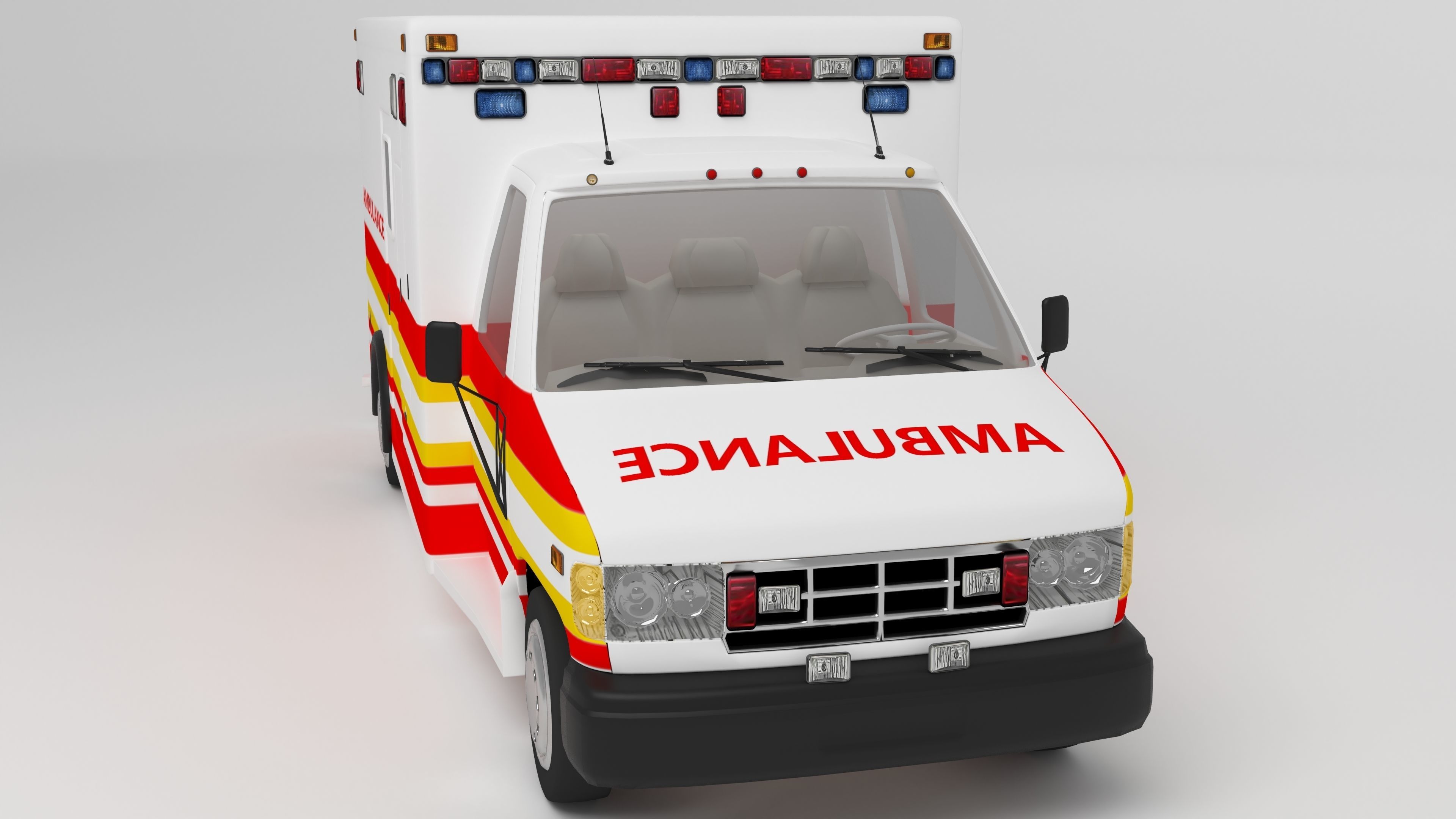 Ambulance 4K 3D model_8
