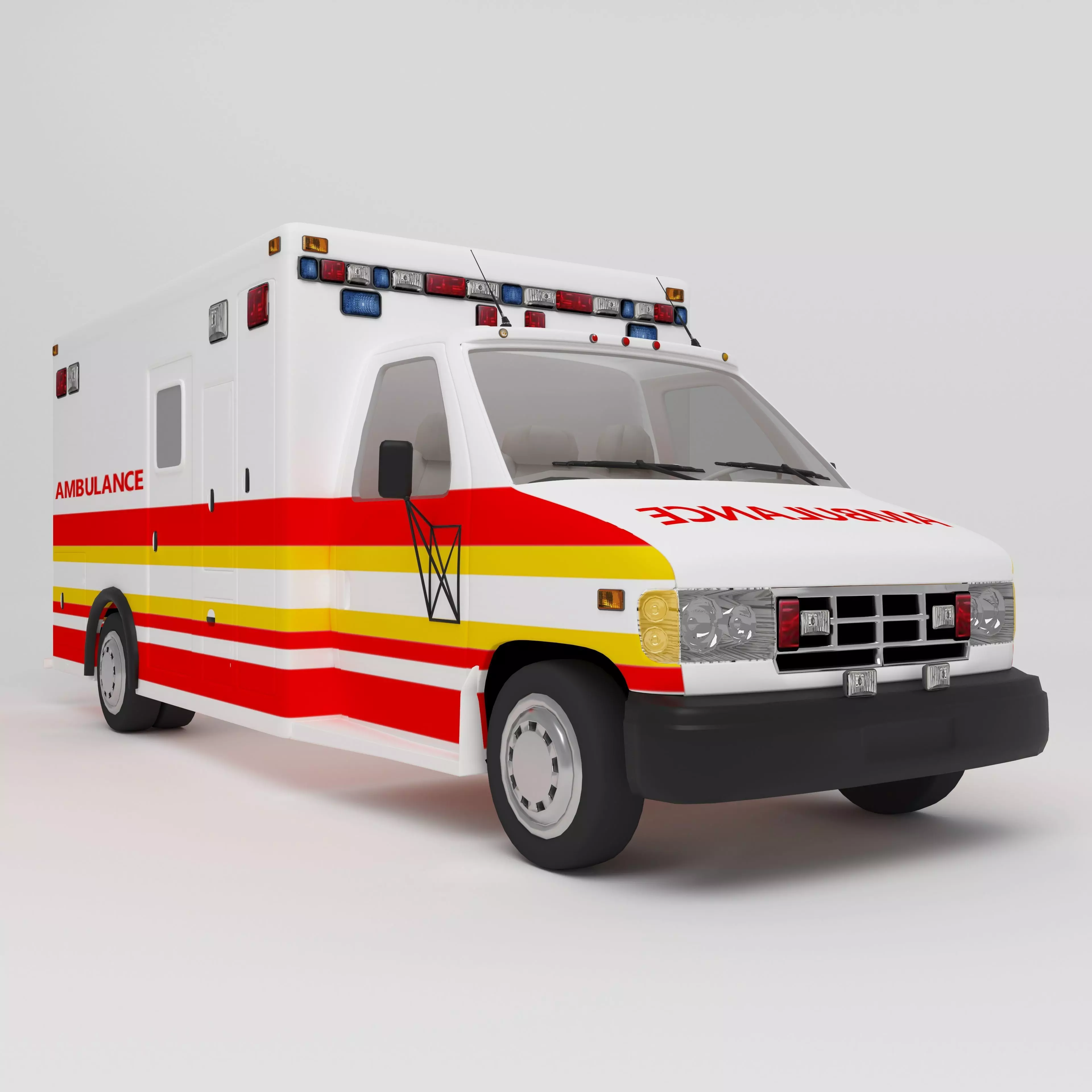 Ambulance 4K 3D model_0