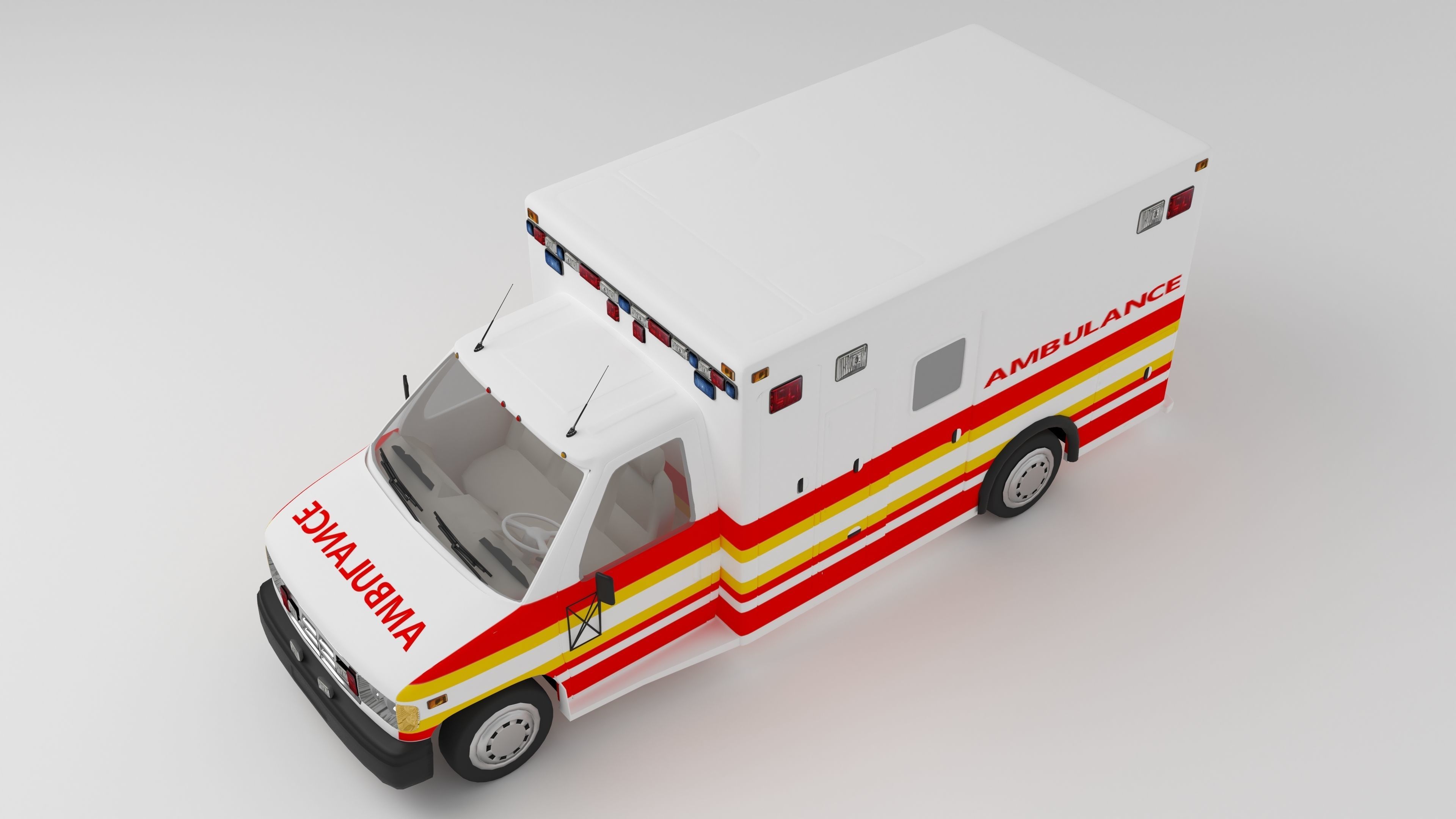 Ambulance 4K 3D model_7