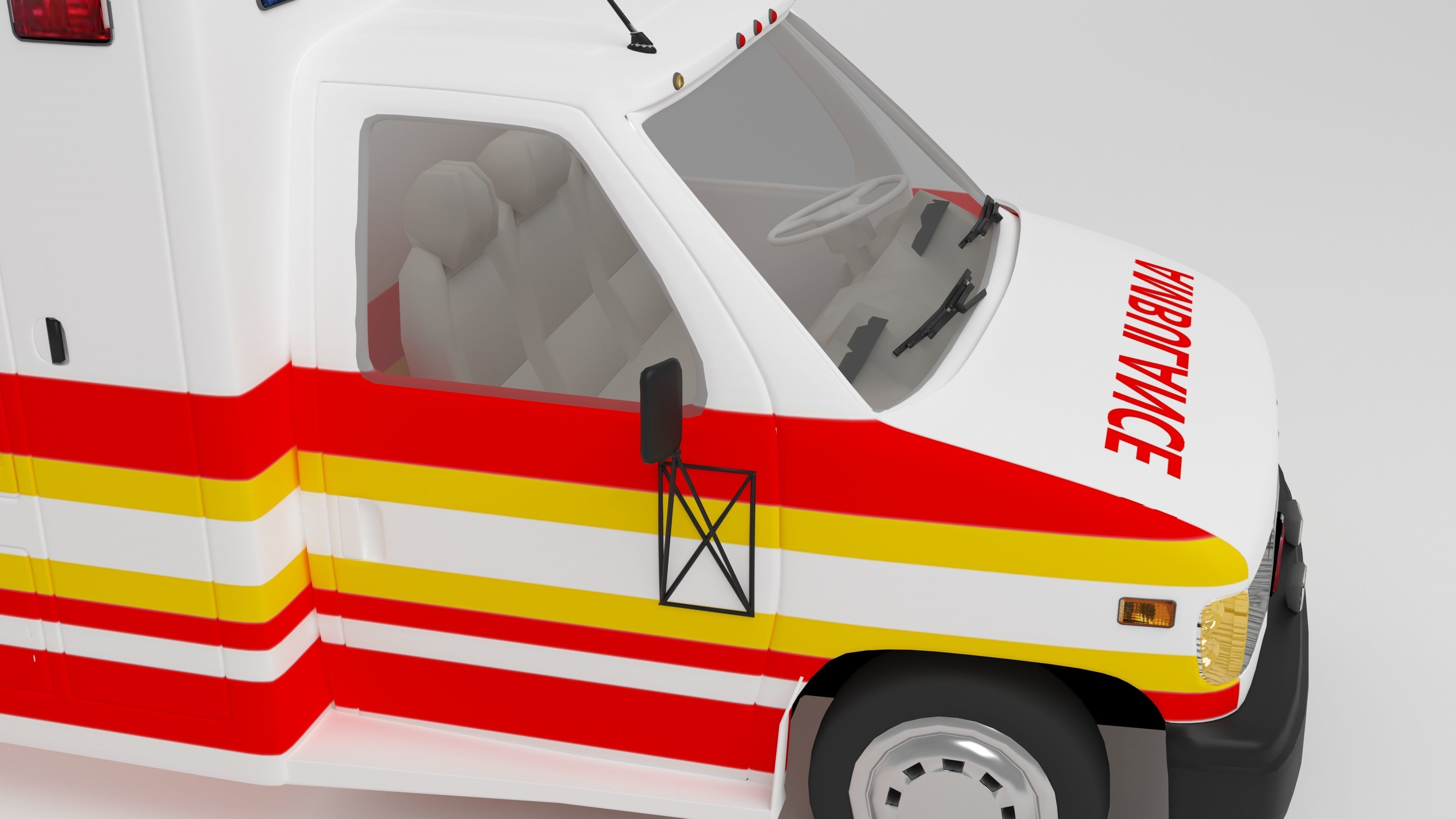 Ambulance 4K 3D model_2