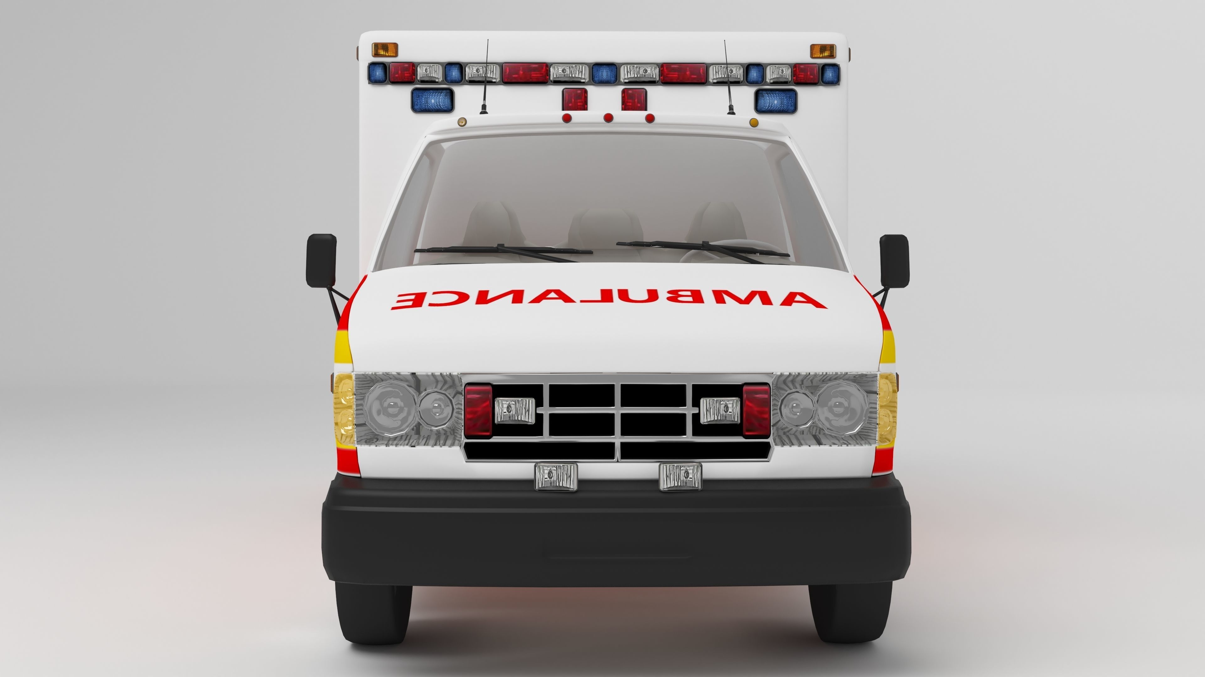Ambulance 4K 3D model_5