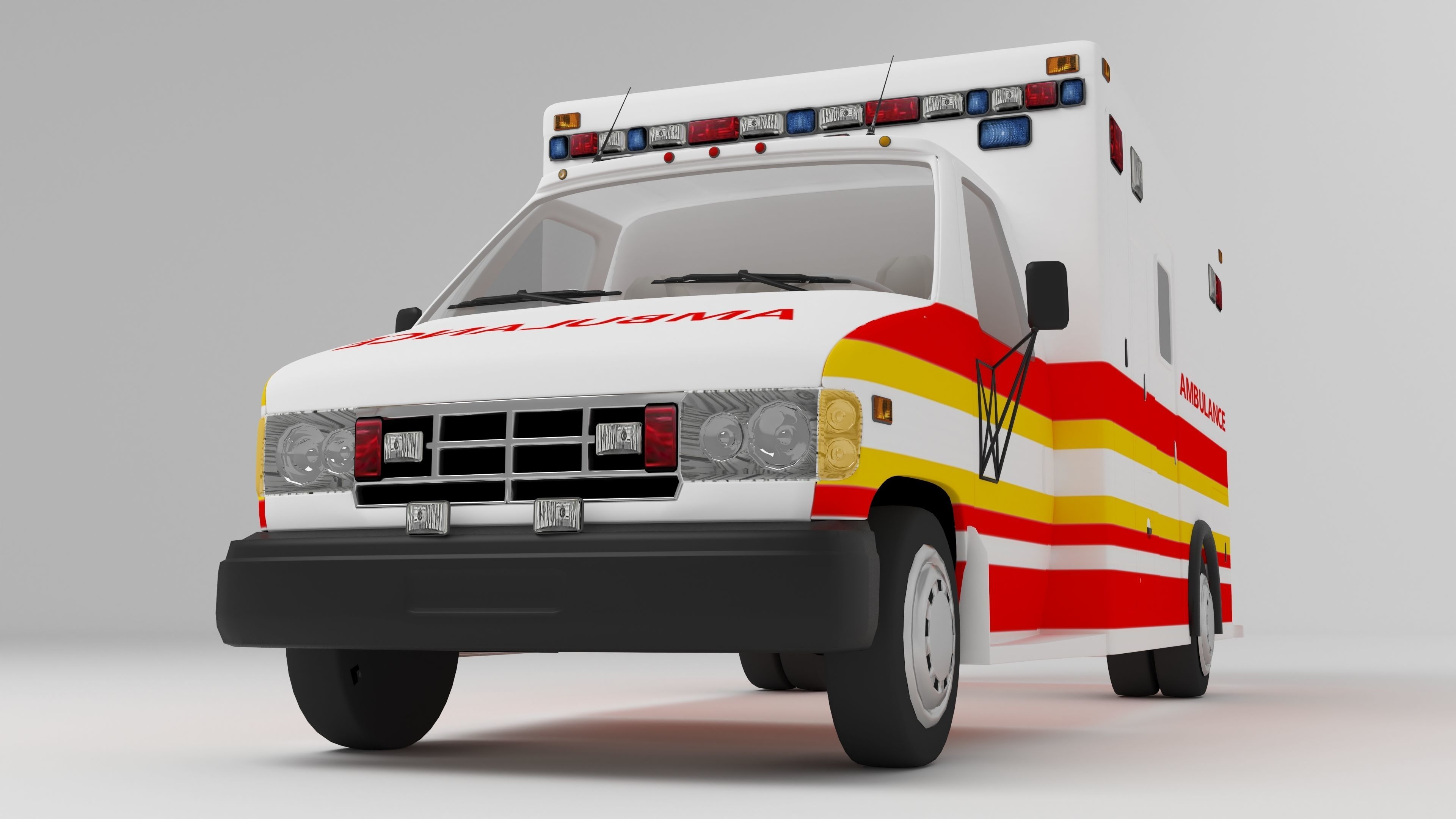 Ambulance 4K 3D model_6