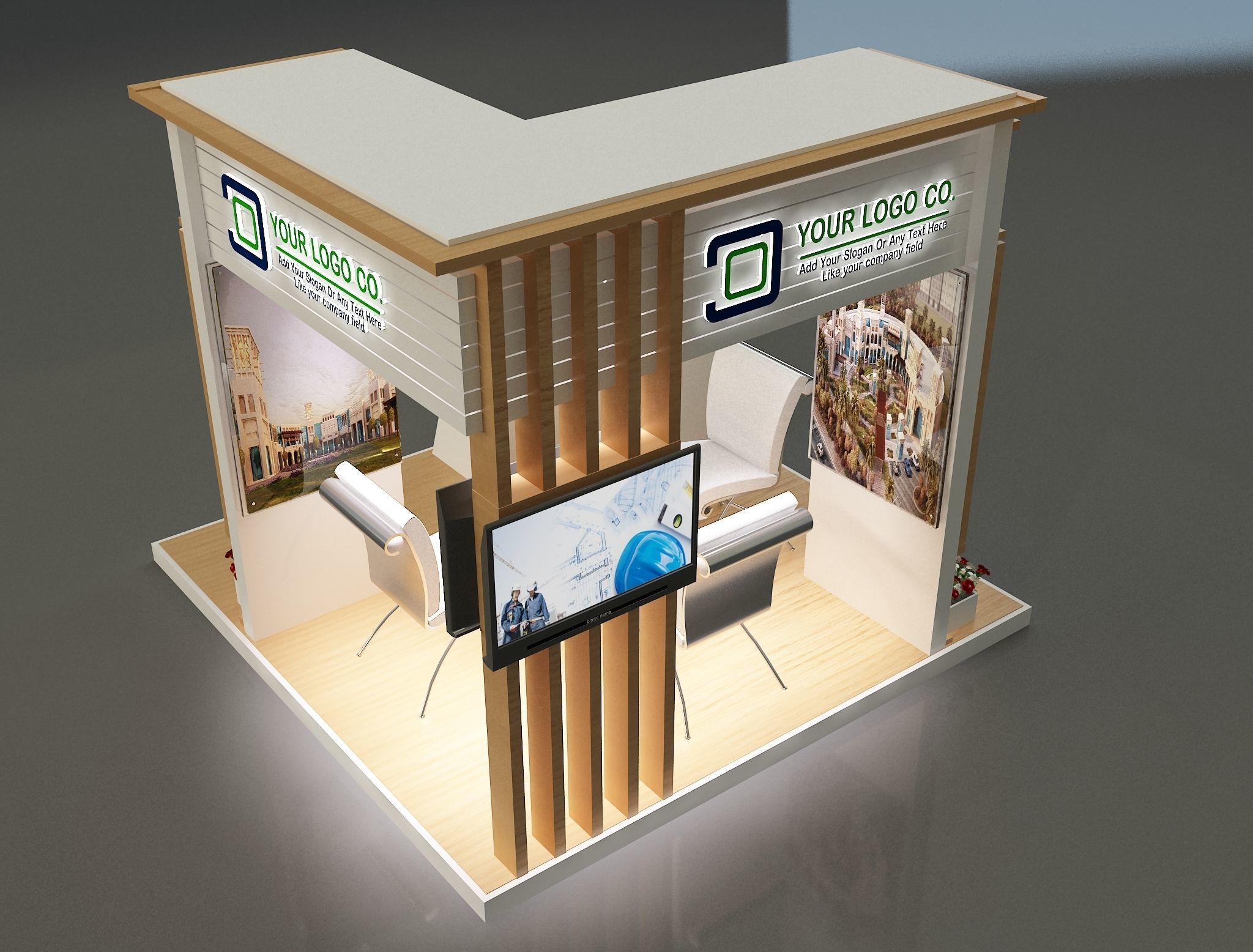 Booth Exhibition Stand a327b 3D model_7