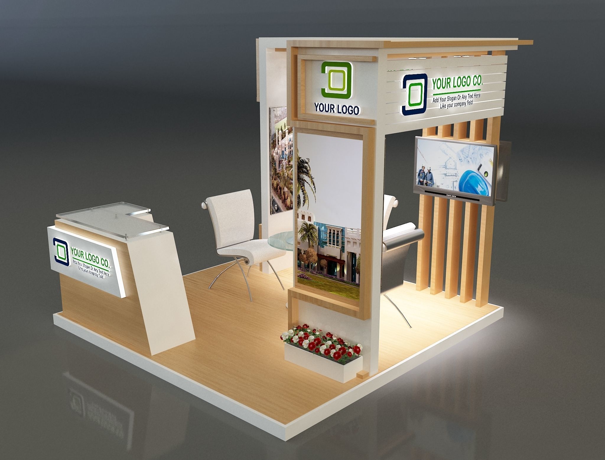 Booth Exhibition Stand a327b 3D model_4