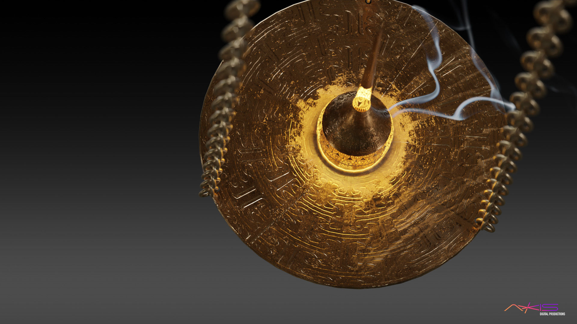 Egyptian Incense Burner Pendant 3D model_4