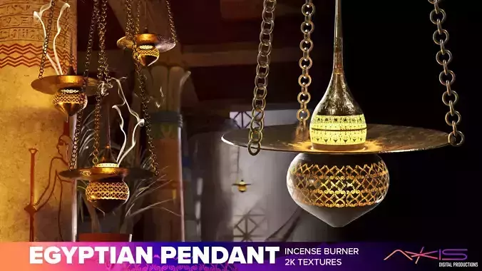 Egyptian Incense Burner Pendant