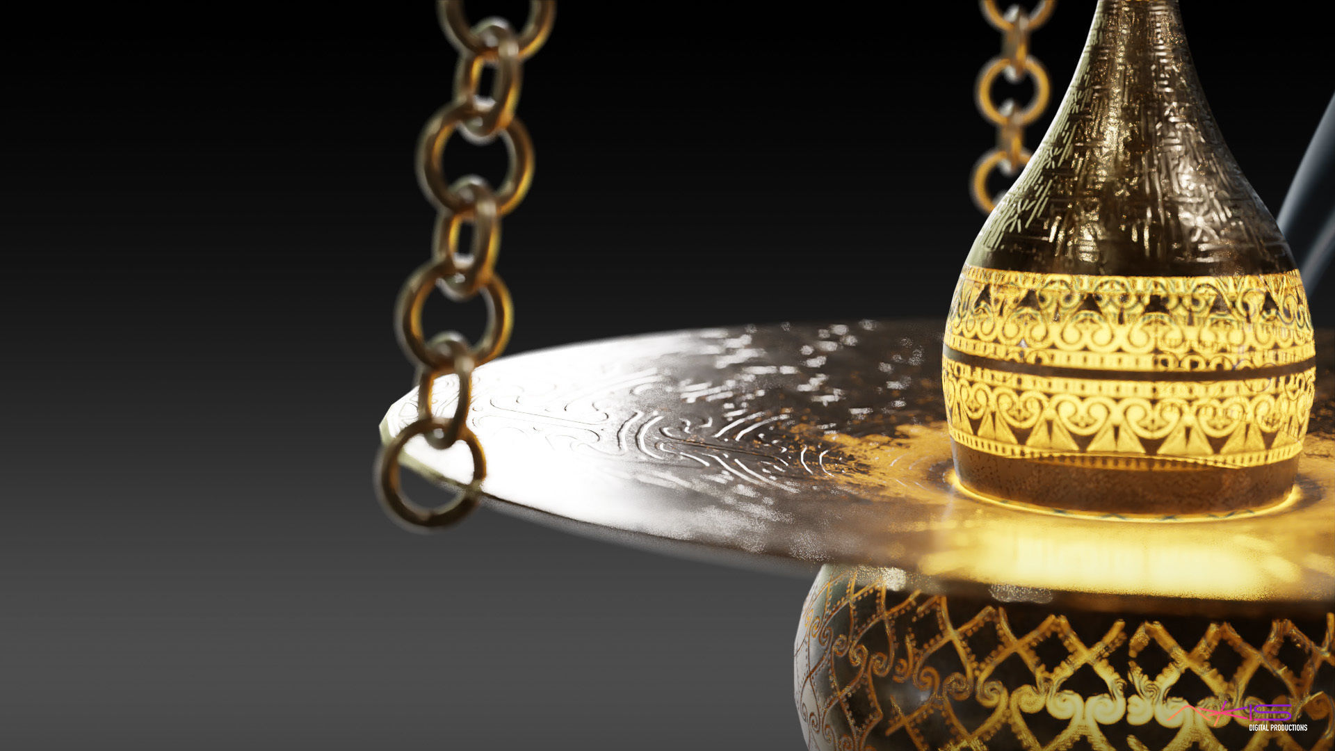 Egyptian Incense Burner Pendant 3D model_5