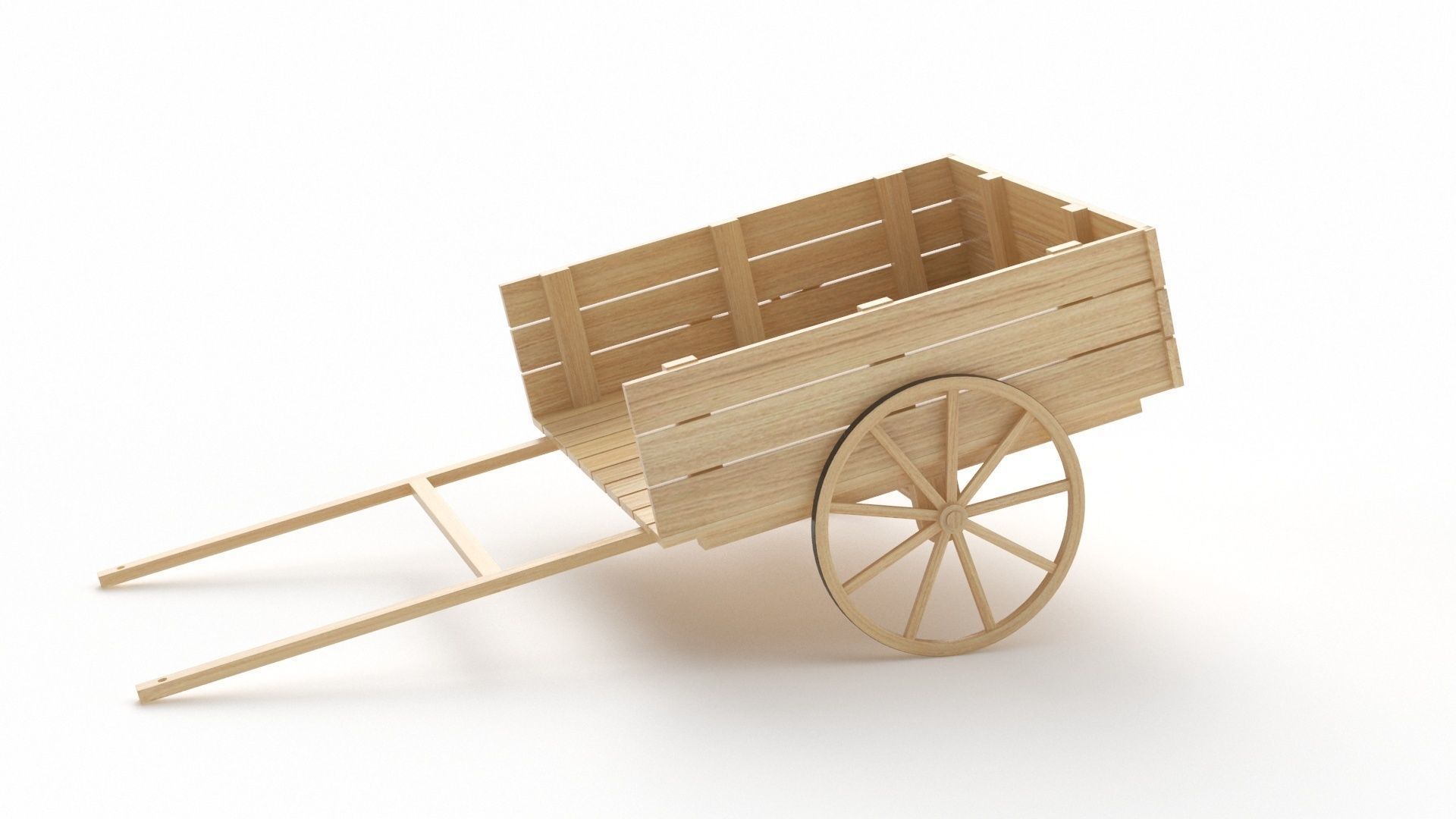 Old Wooden Cart 3D model_5